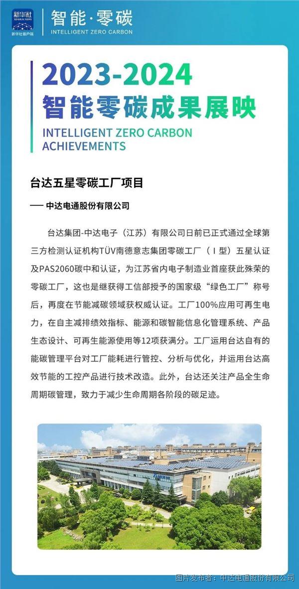 台达五星零碳工厂项目 入选“2023-2024新华社-智能零碳成果展映”(图3)